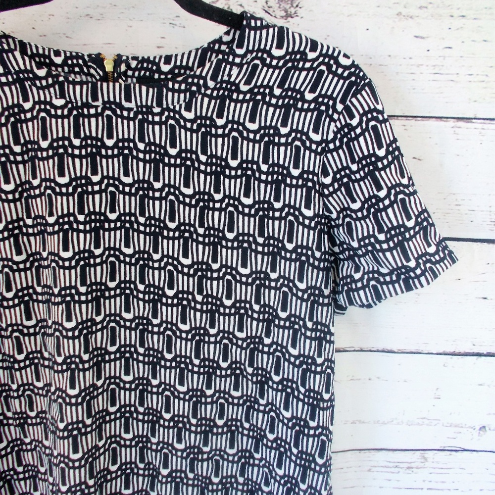 Adrienne Vittadini sheath dress black white sz 12